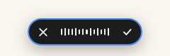 Pristi recording pill showing a moving waveform